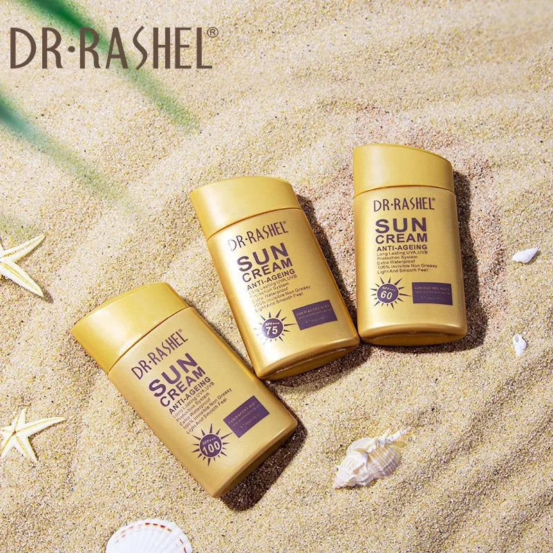 DR.RASHEL Sun Cream SPF100 75 60 PA+++ Anti-Aging UV Protector Waterproof Sunscreen Lotion Facial Body Sun Block Cream Cosmetics